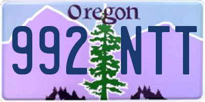 OR license plate 992NTT