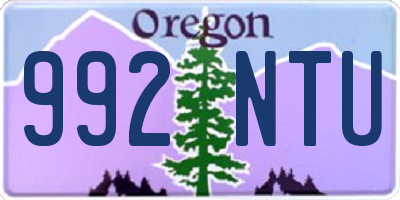 OR license plate 992NTU