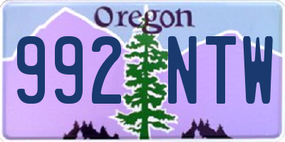 OR license plate 992NTW