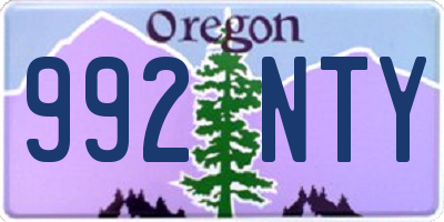 OR license plate 992NTY