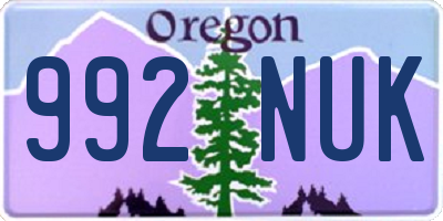 OR license plate 992NUK