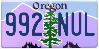 OR license plate 992NUL