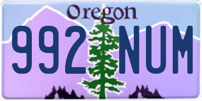 OR license plate 992NUM