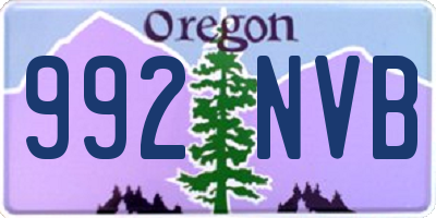 OR license plate 992NVB