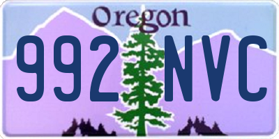 OR license plate 992NVC