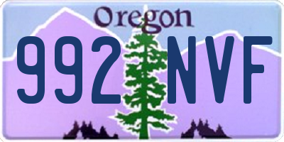 OR license plate 992NVF