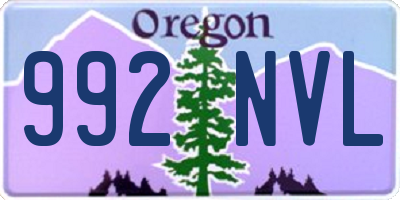 OR license plate 992NVL