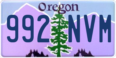 OR license plate 992NVM