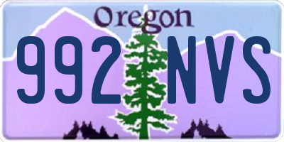 OR license plate 992NVS