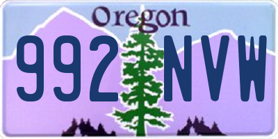 OR license plate 992NVW