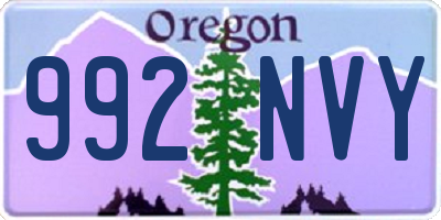 OR license plate 992NVY