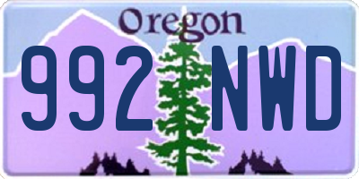 OR license plate 992NWD