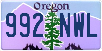 OR license plate 992NWL