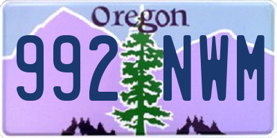 OR license plate 992NWM