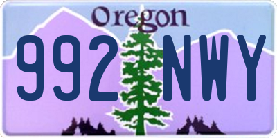 OR license plate 992NWY
