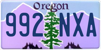 OR license plate 992NXA