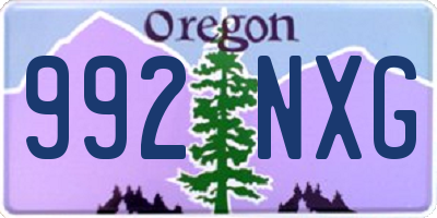 OR license plate 992NXG