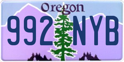 OR license plate 992NYB
