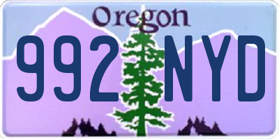 OR license plate 992NYD