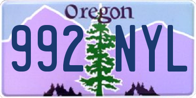 OR license plate 992NYL