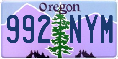 OR license plate 992NYM