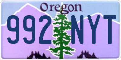 OR license plate 992NYT