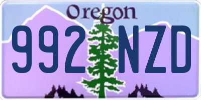 OR license plate 992NZD