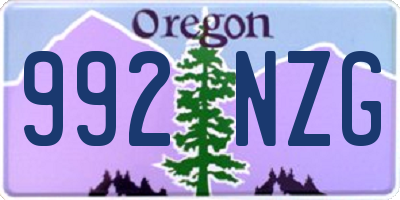 OR license plate 992NZG