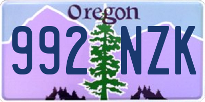 OR license plate 992NZK