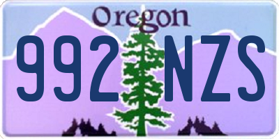 OR license plate 992NZS