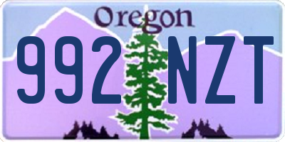 OR license plate 992NZT