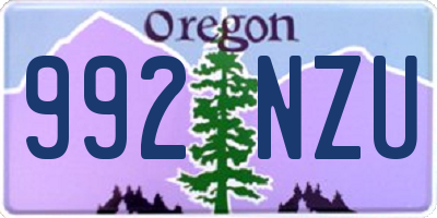 OR license plate 992NZU