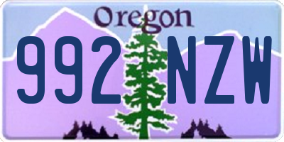 OR license plate 992NZW