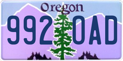 OR license plate 992OAD