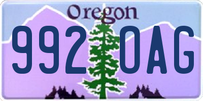 OR license plate 992OAG