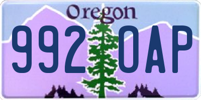 OR license plate 992OAP