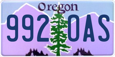 OR license plate 992OAS