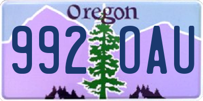 OR license plate 992OAU
