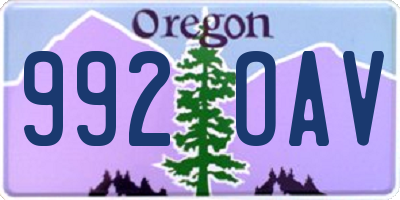 OR license plate 992OAV