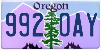OR license plate 992OAY