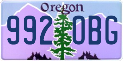 OR license plate 992OBG