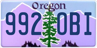OR license plate 992OBI