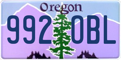 OR license plate 992OBL
