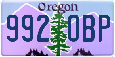 OR license plate 992OBP