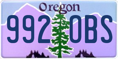 OR license plate 992OBS