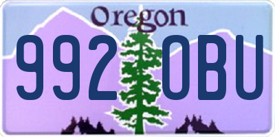 OR license plate 992OBU