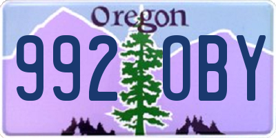 OR license plate 992OBY
