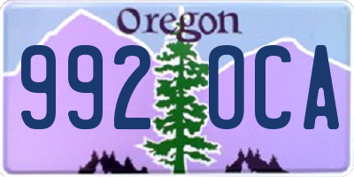 OR license plate 992OCA