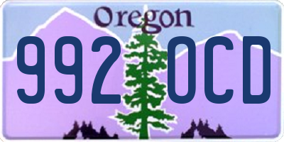 OR license plate 992OCD