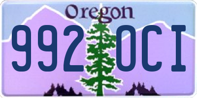 OR license plate 992OCI